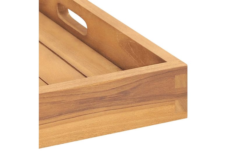 serveringsbakke 60x60 cm massivt teaktræ - Brun - Husholdning - Servering & opdækning - Bakker & fade - Serveringsbakker