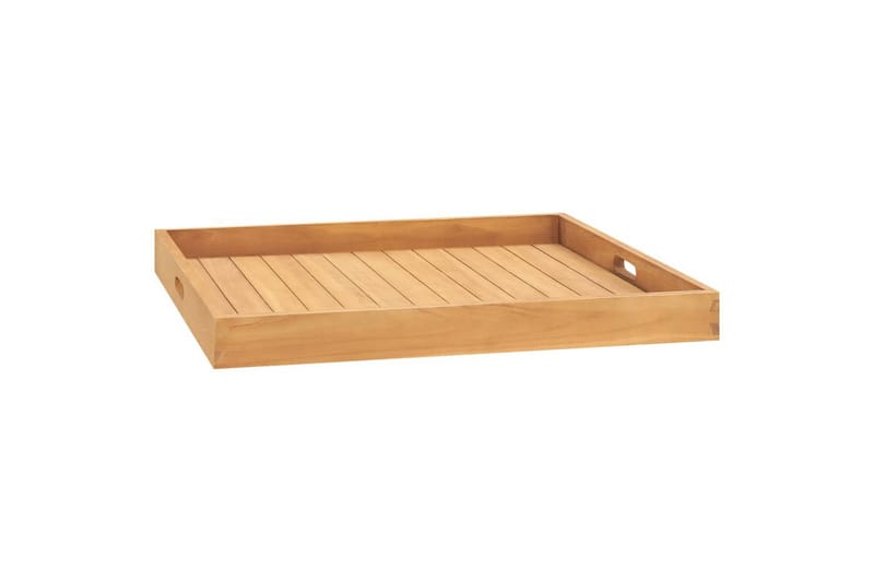 serveringsbakke 70x70 cm massivt teaktræ - Brun - Husholdning - Servering & opdækning - Bakker & fade - Serveringsbakker