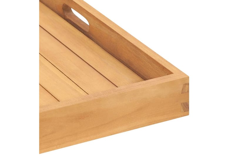 serveringsbakke 70x70 cm massivt teaktræ - Brun - Husholdning - Servering & opdækning - Bakker & fade - Serveringsbakker