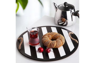 Serveringsbakke - Sort/Hvid - Husholdning - Servering & opdækning - Bakker & fade - Serveringsbakker