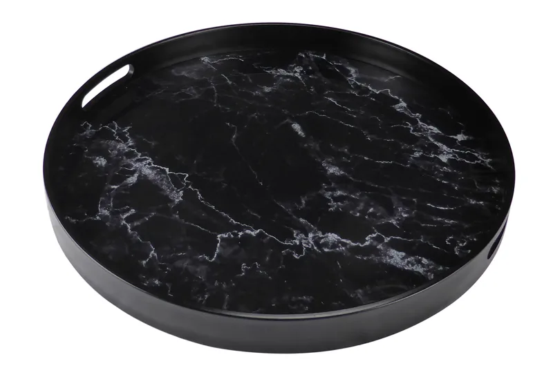 Saturn Serveringsbricka, Sort/Glas/Plast