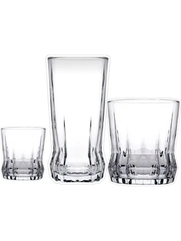 Glassæt (18 dele) Opviq Gaia (7 x 7 x 14 cm) Transparent - Transparent - Husholdning - Servering & opdækning - Glas