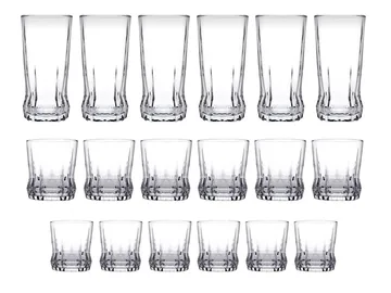 Glassæt (18 dele) Opviq Gaia (7 x 7 x 14 cm) Transparent - Transparent - Husholdning - Servering & opdækning - Glas