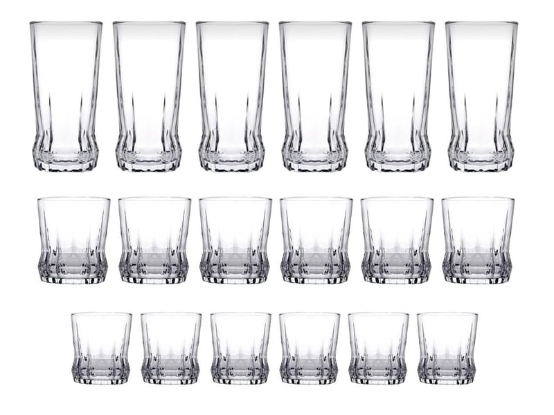 Glassæt (18 dele) Opviq Gaia (7 x 7 x 14 cm) Transparent - Transparent - Husholdning - Servering & opdækning - Glas