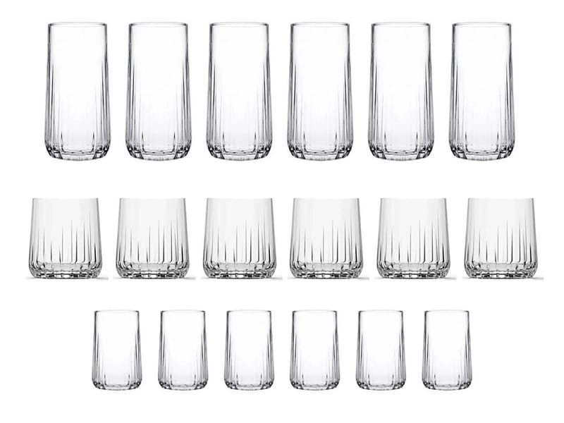 Glassæt (18 dele) Opviq Nova (17 x 32 x 32 cm) Transparent - Transparent - Husholdning - Servering & opdækning - Glas