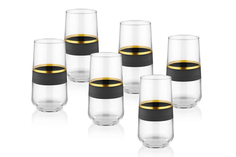 Highballglas - Sort/Guld - Glas - Drinkglas & highballglas