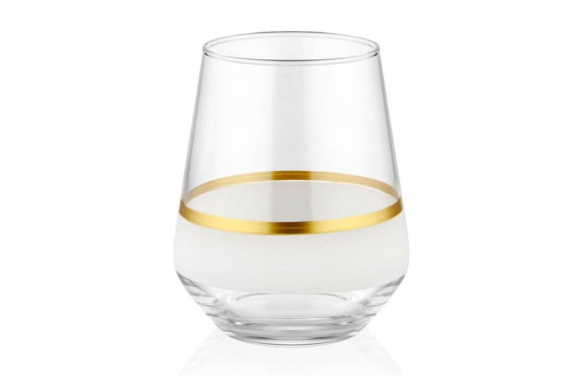 Vandglas - Hvid/Guld - Vandglas - Glas