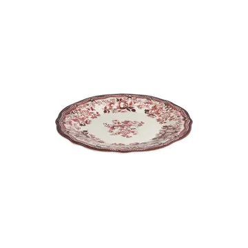 Ildvik middagsstel (24 dele) 32x36x41 cm - Hvid og bordeaux - Husholdning - Servering & opdækning - Porcelæn