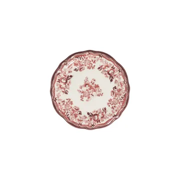 Ildvik middagsstel (24 dele) 32x36x41 cm - Hvid og bordeaux - Husholdning - Servering & opdækning - Porcelæn