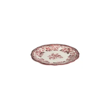 Ildvik middagsstel (24 dele) 32x36x41 cm - Hvid og bordeaux - Husholdning - Servering & opdækning - Porcelæn