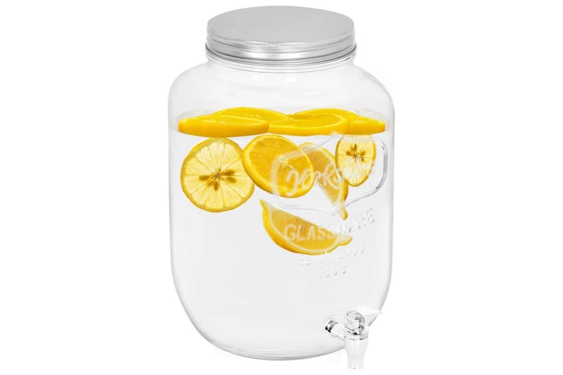 drikkevaredispenser 8050 ml glas - gennemsigtig - Husholdning - Servering & opdækning - Kander og karafler - Vandbeholder med hane