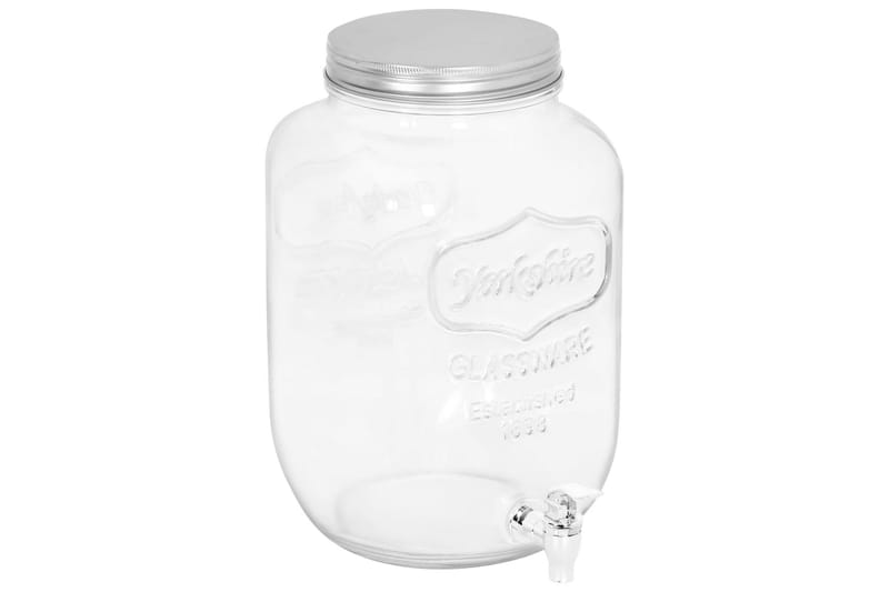 drikkevaredispenser 8050 ml glas - gennemsigtig - Vandbeholder med hane - Kander og karafler