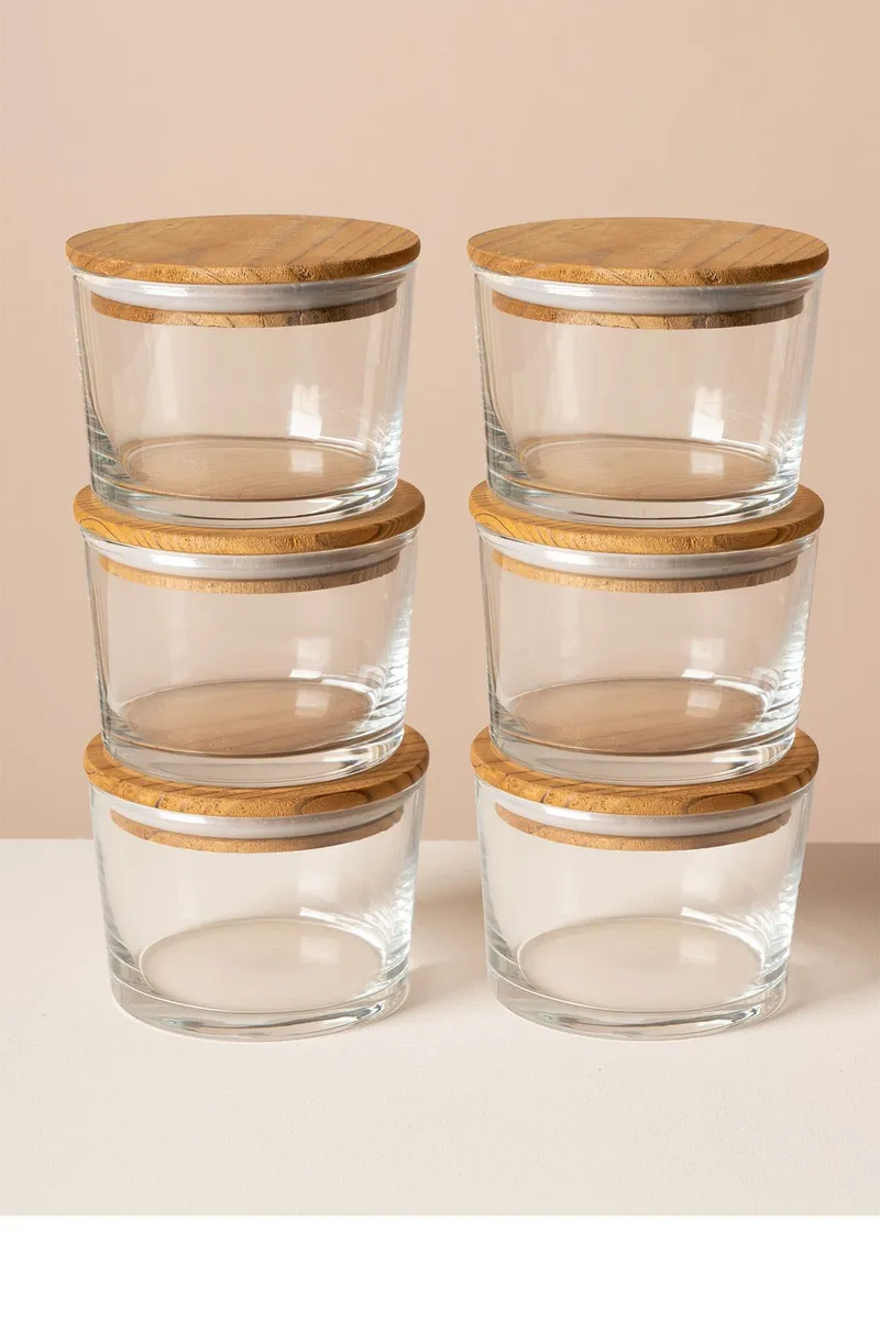 Sæt med opbevaringsbokse (12 dele) Opviq Cleo Hylde (8 x 8 x 5 cm) Transparent safir eg, Transparent Sapphire Oak