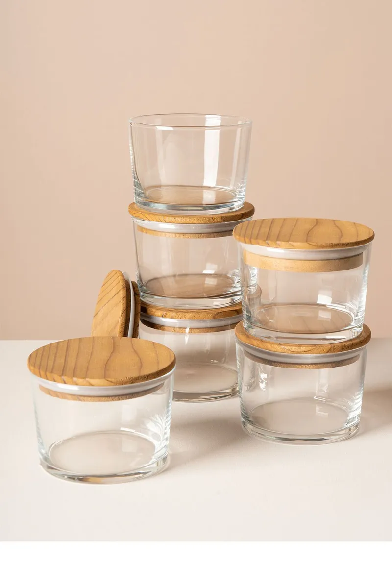 Sæt med opbevaringsbokse (12 dele) Opviq Cleo Hylde (8 x 8 x 5 cm) Transparent safir eg - Transparent Sapphire Oak - Husholdning - Servering & opdækning - Kander og karafler - Glasflaske