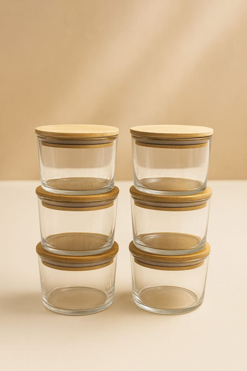 Sæt med opbevaringsbokse (12 dele) Opviq Cleo Shelf (8 x 8 x 5 cm) Transparent Eg - Transparent eg - Husholdning - Servering & opdækning - Kander og karafler - Glasflaske