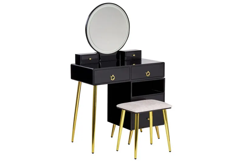 Sminkbord Svart, Guld, Grå