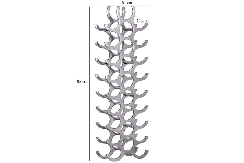 Vinstativ Wohnling Aluminium Støbt Håndpoleret Plads til 27 Flasker Moderne Loft - Opbevaring - Hylder & Reoler - Opbevaringshylde - Vinstativ & vinhylde