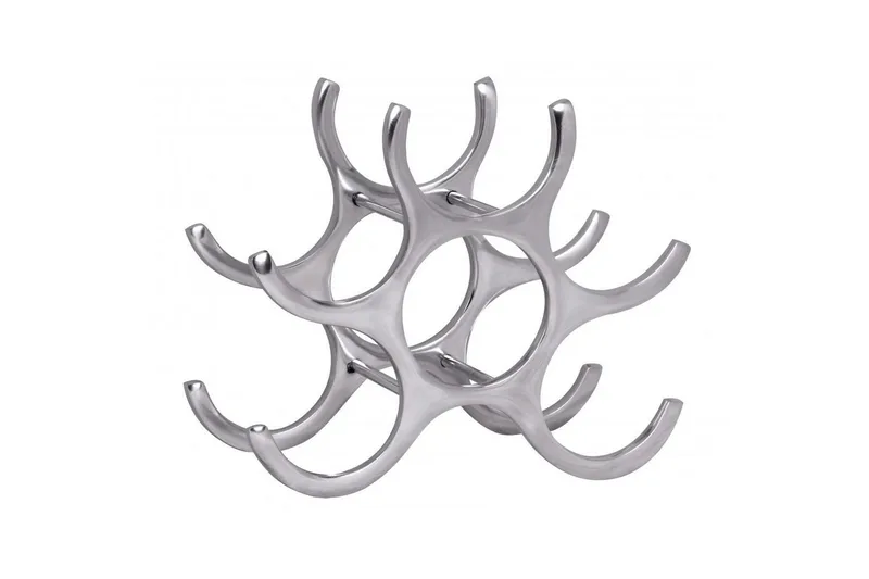 Vinstativ Wohnling Aluminium Støbt Håndpoleret Plads til 6 Flasker Moderne Loft - Opbevaring - Hylder & Reoler - Opbevaringshylde - Vinstativ & vinhylde