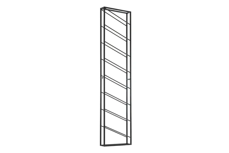 Vinstativ Wohnling vægmonteret, plads til 8 flasker, pulverlakeret metal, industriel loftstil Sort, Sort