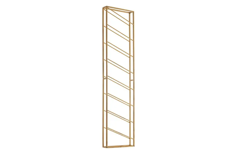 Vinstativ Wohnling vægmonteret, plads til 8 flasker, pulverlakeret metal, industriel loftstil Guld, Guld