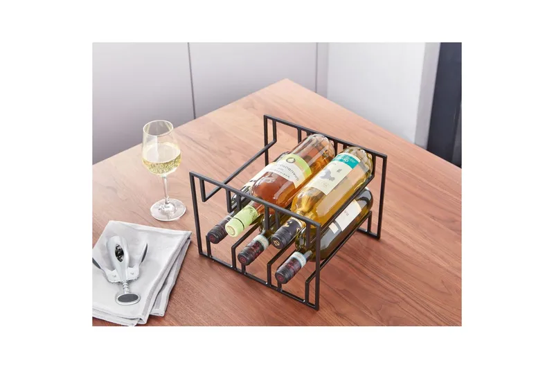 Vinstativ Wohnling Pulverlakeret metal plads til 6 flasker moderne - Opbevaring - Hylder & Reoler - Opbevaringshylde - Vinstativ & vinhylde