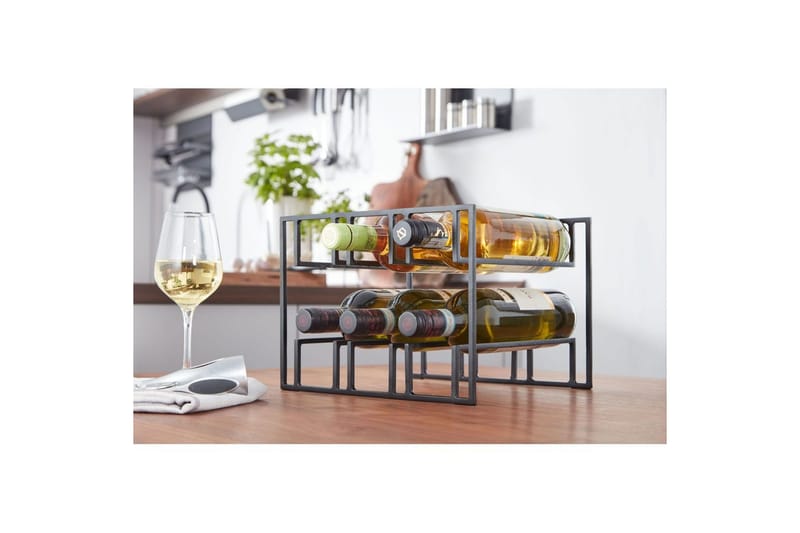 Vinstativ Wohnling Pulverlakeret metal plads til 6 flasker moderne - Opbevaring - Hylder & Reoler - Opbevaringshylde - Vinstativ & vinhylde