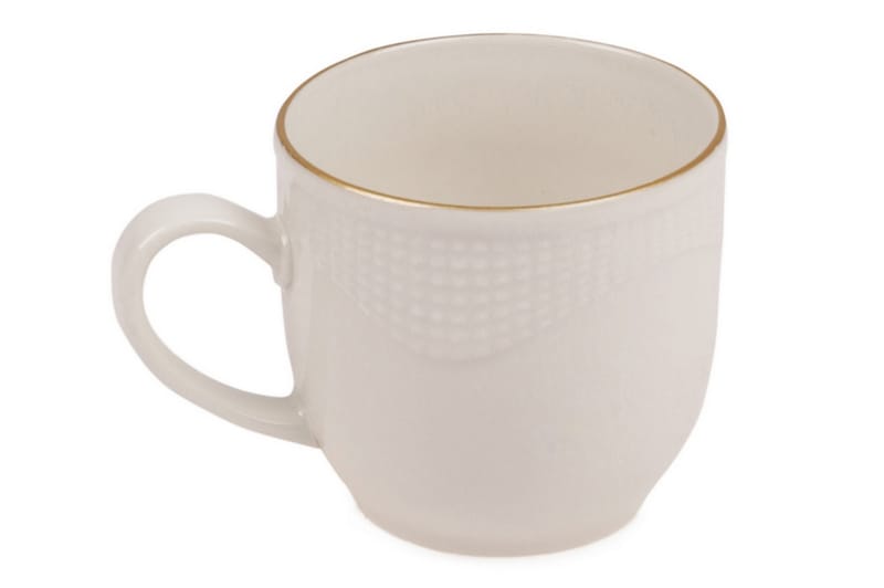 Adine Porcelæn Kaffeservice 12 Dele Porcelæn - Creme/Guld - Kaffekopper - Porcelæn - Kopper