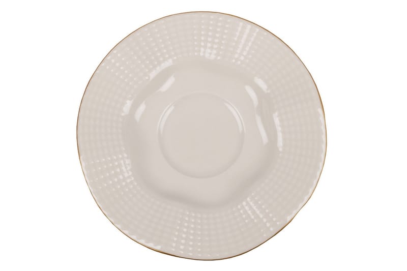 Adine Porcelæn Kaffeservice 12 Dele Porcelæn - Creme/Guld - Husholdning - Servering & opdækning - Kopper - Kaffekopper