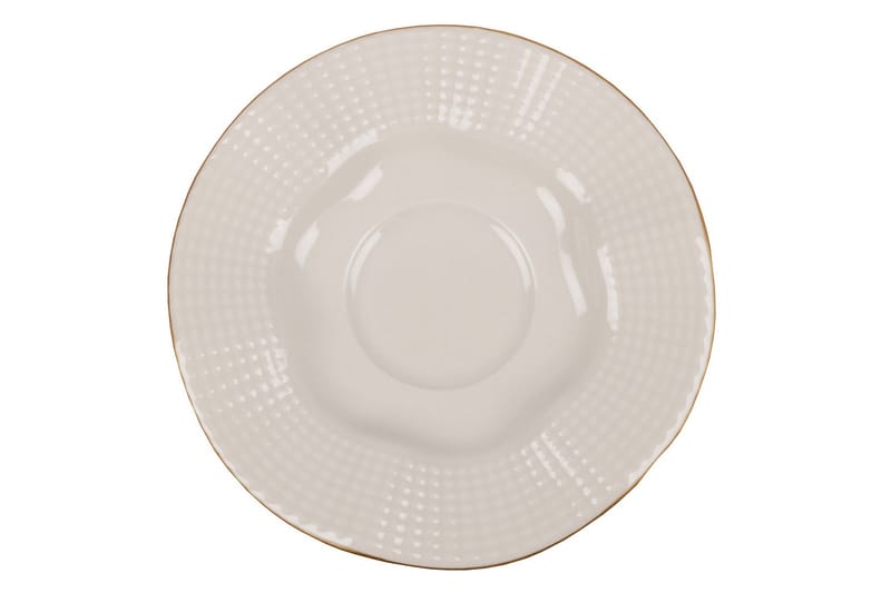 Adine Porcelæn Kaffeservice 12 Dele Porcelæn - Creme/Guld - Kaffekopper - Porcelæn - Kopper