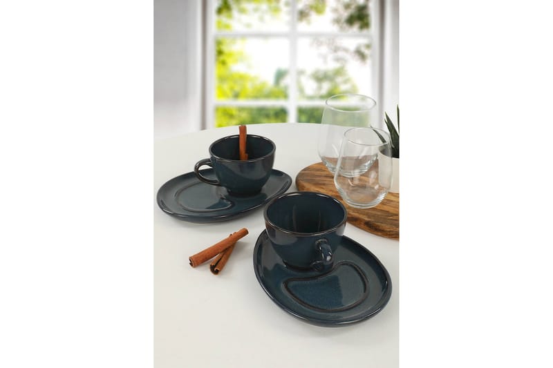 Kaffeservice 4 stk - Mørkeblå - Husholdning - Servering & opdækning - Kopper - Kaffekopper