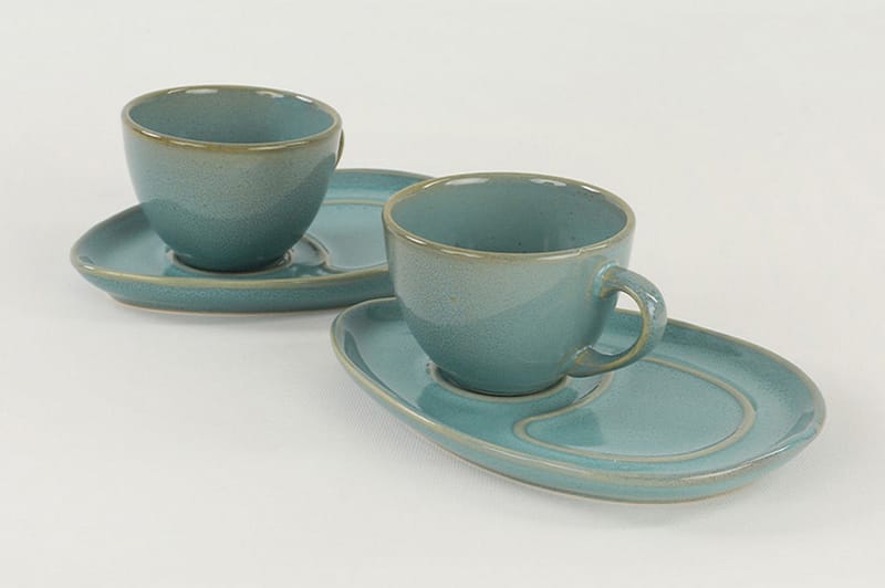Kaffeservice 4 stk - Turkis - Husholdning - Servering & opdækning - Kopper - Kaffekopper