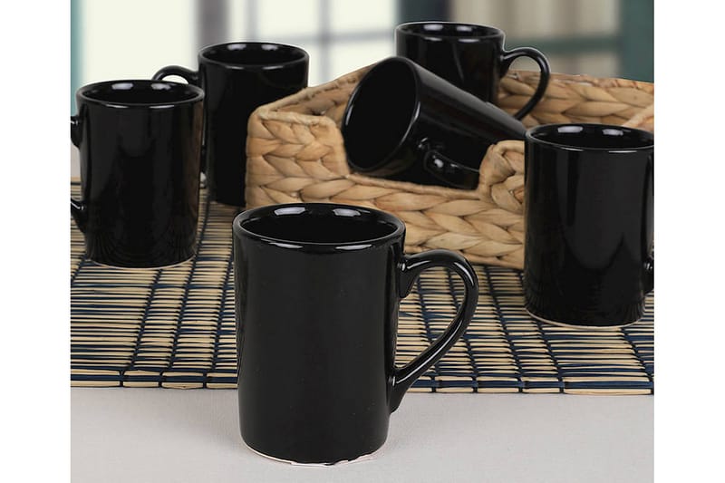 Kaffestel 6 stk - Sort - Kaffekopper - Kopper