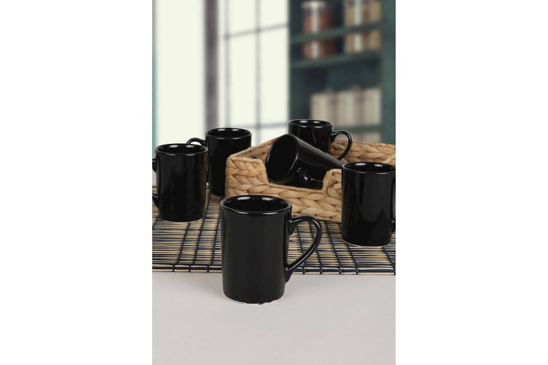 Kaffestel 6 stk - Sort - Kaffekopper - Kopper
