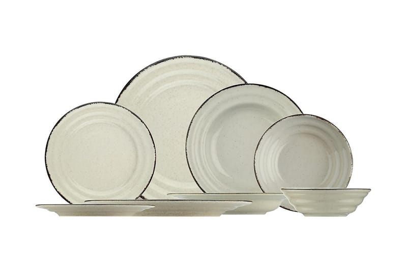 Adine Tallerkensæt 24 Dele - Porcelæn/Brun - Husholdning - Servering & opdækning - Porcelæn