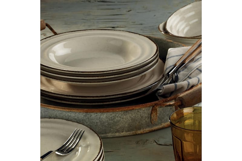 Adine Tallerkensæt 24 Dele - Porcelæn/Brun - Husholdning - Servering & opdækning - Porcelæn