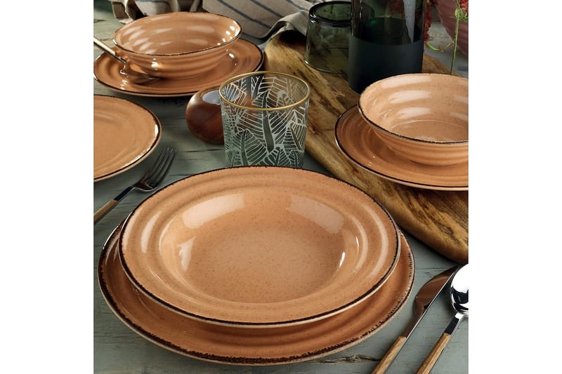 Adine Tallerkensæt 24 Dele - Porcelæn/Lys lyserød - Husholdning - Servering & opdækning - Porcelæn