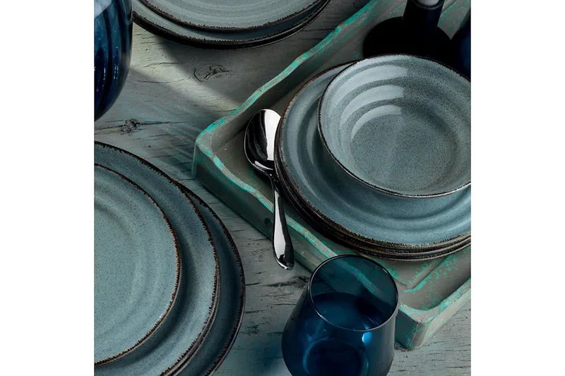 Adine Tallerkensæt 24 Dele - Porcelæn/Blå - Husholdning - Servering & opdækning - Porcelæn
