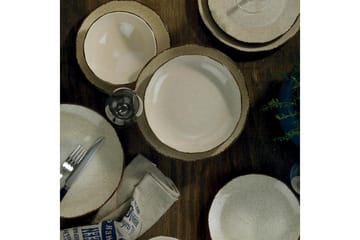 Adine Tallerkensæt 24 Dele - Porcelæn/Brun - Husholdning - Servering & opdækning - Porcelæn