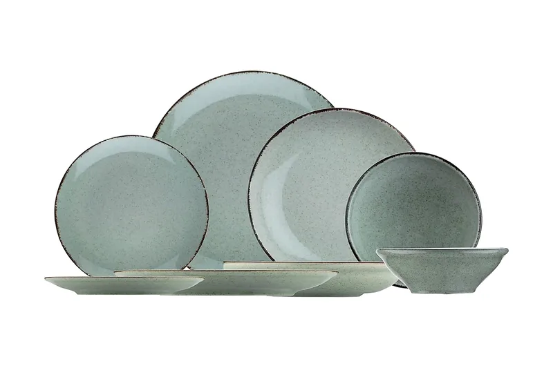 Adine Tallerkensæt 24 Dele, Porcelæn/Grøn