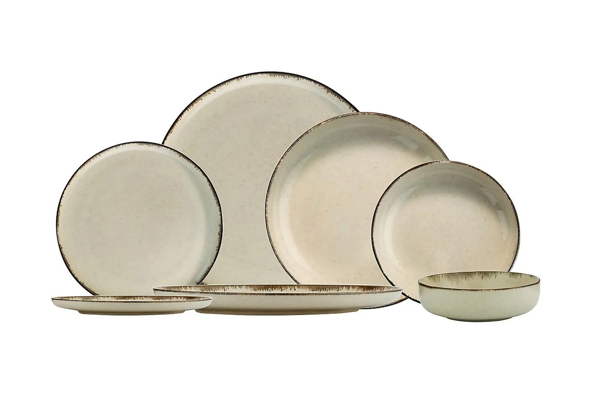 Adine Tallerkensæt 24 Dele Porcelæn/Brun - Husholdning | Trademax