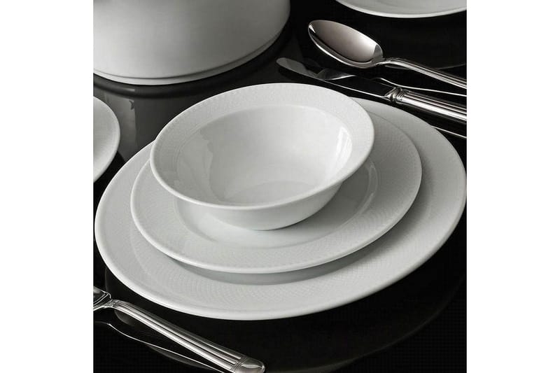 Adine Tallerkensæt 53 Dele - Porcelæn/Hvid - Husholdning - Servering & opdækning - Porcelæn