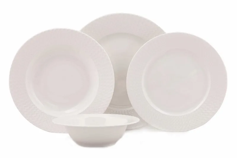 Adine Porcelæn Middagsservice 24 Dele Porcelæn - Hvid - Husholdning - Servering & opdækning - Porcelæn