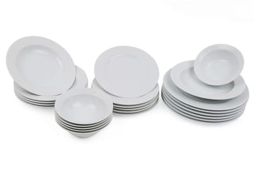 Adine Porcelæn Middagsservice 24 Dele Porcelæn - Hvid - Husholdning - Servering & opdækning - Porcelæn