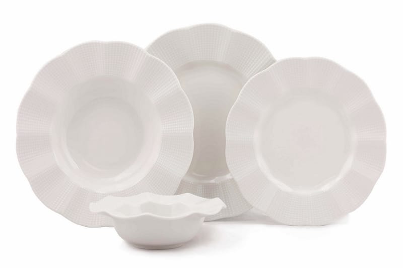Adine Porcelæn Middagsservice 24 Dele Porcelæn - Creme - Husholdning - Servering & opdækning - Porcelæn