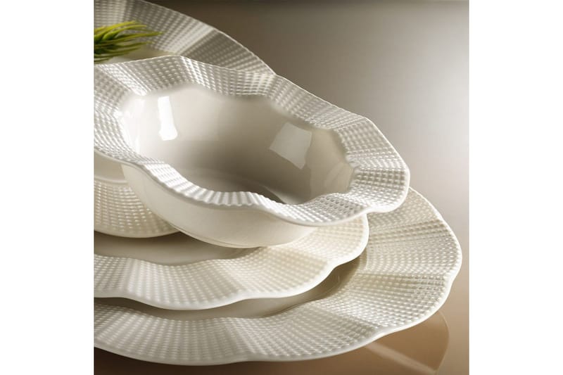 Adine Porcelæn Middagsservice 24 Dele Porcelæn - Creme - Husholdning - Servering & opdækning - Porcelæn
