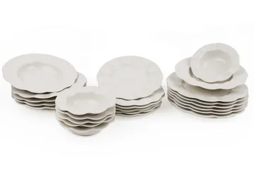 Adine Porcelæn Middagsservice 24 Dele Porcelæn - Creme - Husholdning - Servering & opdækning - Porcelæn