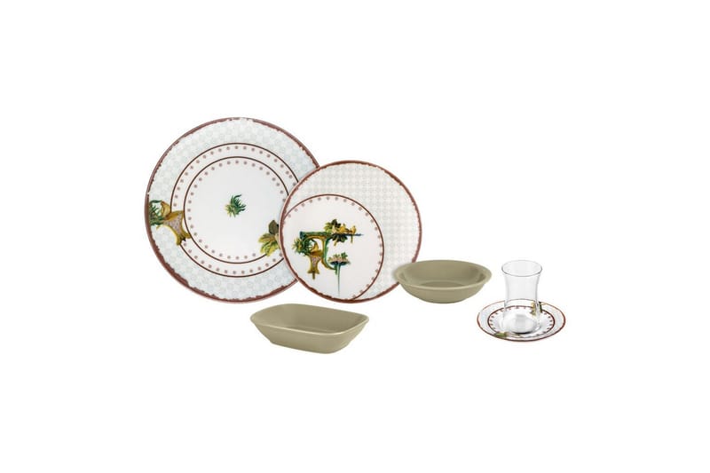 Morgenmadssæt (25 dele) Nylar 129 Multifarvet - Multifarvet - Husholdning - Servering & opdækning - Porcelæn