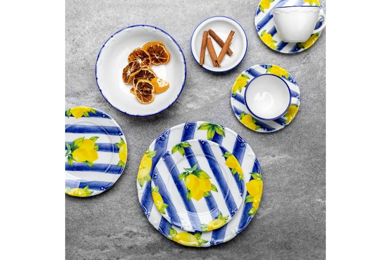 Morgenmadssæt (26 dele) Nylar 126 Multifarvet - Blå - Husholdning - Servering & opdækning - Porcelæn