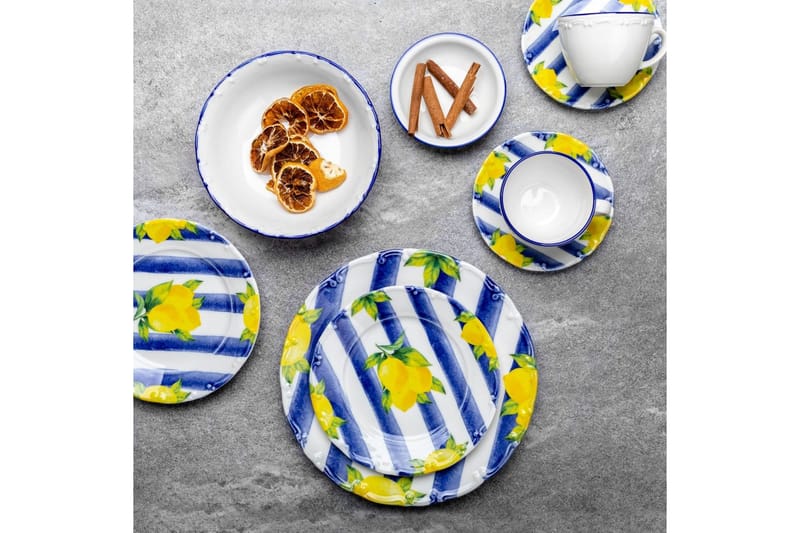 Morgenmadssæt (26 dele) Nylar 126 Multifarvet - Blå - Husholdning - Servering & opdækning - Porcelæn