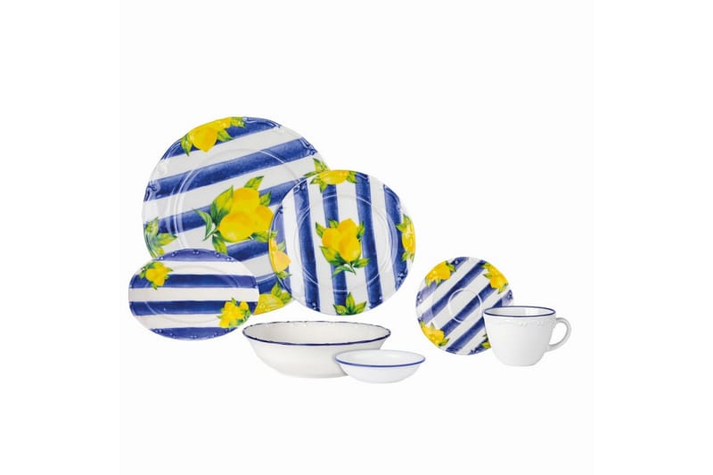 Morgenmadssæt (26 dele) Nylar 126 Multifarvet - Blå - Husholdning - Servering & opdækning - Porcelæn